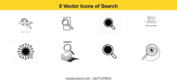 A collection of vector icons related to the 
