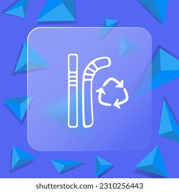 Colección de iconos vectoriales que representan el reciclado de residuos. Símbolo de reciclaje, manejo de residuos. Estilo de glasmorfismo. Icono de línea de vector