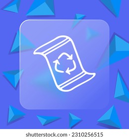 Colección de iconos vectoriales que representan el reciclado de residuos. Símbolo de reciclaje, manejo de residuos. Estilo de glasmorfismo. Icono de línea de vector