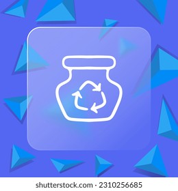 Colección de iconos vectoriales que representan el reciclado de residuos. Símbolo de reciclaje, manejo de residuos. Estilo de glasmorfismo. Icono de línea de vector