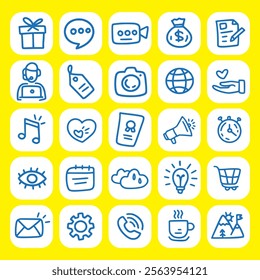 A collection of vector icons that can be chosen for office work