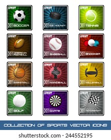 Collection vector icons of very popular sports