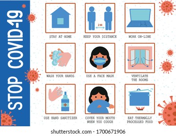 colección de iconos vectoriales para sitios web, banners y redes sociales sobre un tema médico. recomendaciones para protegerse durante una pandemia de coronavirus