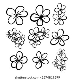 ‪Cute‬ Flowers‪ Collection. Vector Illustration about Nature.‬