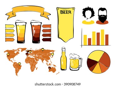 Collection vector illustration -- beer infographic
