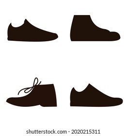 A collection of vector illustration designs for men's shoe silhouette