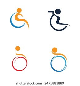 collection vector illustration of disability logo and symbol icon design 