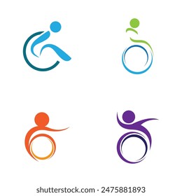 collection vector illustration of disability logo and symbol icon design 