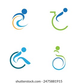 Kollektion Vektorillustration des Behindertenlogos und des Symboldesigns 