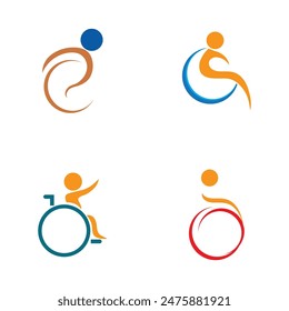 collection vector illustration of disability logo and symbol icon design 
