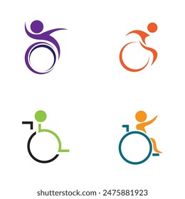 collection vector illustration of disability logo and symbol icon design 