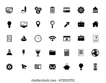 Collection of vector illustration icons set in modern style with - Money, financial and business icons
