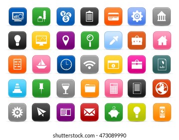 Collection of vector illustration icons set in modern style with - Money, financial and business icons