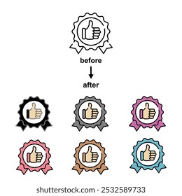 Collection of vector illustration medal icons