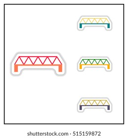 Collection of Vector illustration in paper sticker style metal bridge