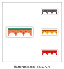 Collection of Vector illustration in paper sticker style Stone arch bridge