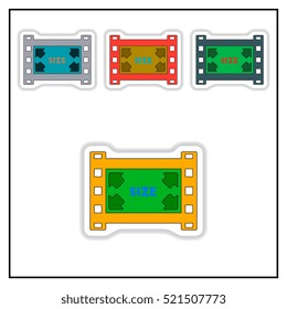 Collection of Vector illustration in paper sticker style filmstrip size
