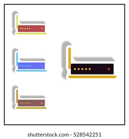 Collection of Vector illustration in paper sticker style wifi router