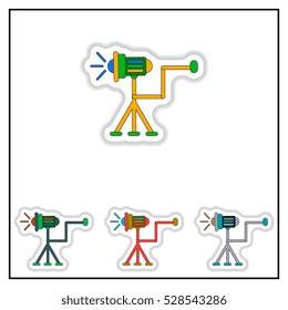Collection of Vector illustration in paper sticker style curtain light