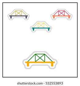 Collection of Vector illustration in paper sticker style metal bridge