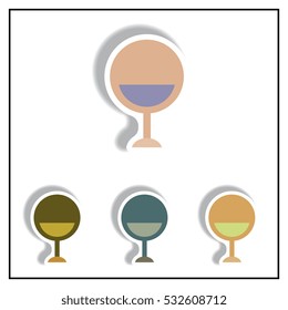 Collection of Vector illustration in paper sticker style modern luxury chair