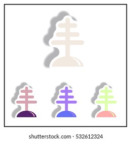 Collection of Vector illustration in paper sticker style antenna
