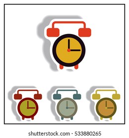 Collection of Vector illustration in paper sticker style clock
