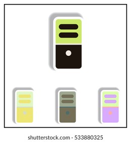 Collection of Vector illustration in paper sticker style cupboard