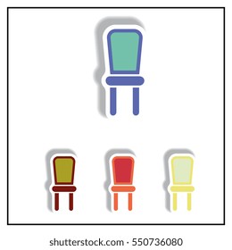 Collection of Vector illustration in paper sticker style chair