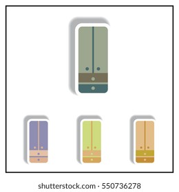 Collection of Vector illustration in paper sticker style cupboard