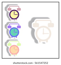 Collection of Vector illustration in paper sticker style clock