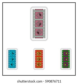 Collection of Vector illustration in paper sticker style Film strip countdown