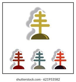 Collection of Vector illustration in paper sticker style antenna