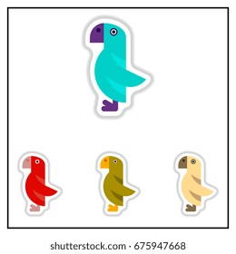 Collection of Vector illustration in paper sticker style parrot
