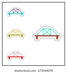 Collection of Vector illustration in paper sticker style metal bridge