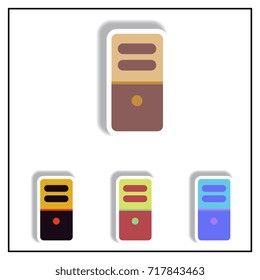 Collection of Vector illustration in paper sticker style cupboard