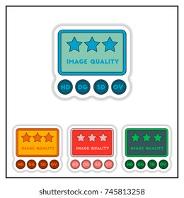 Collection of Vector illustration in paper sticker style High quality picture movie