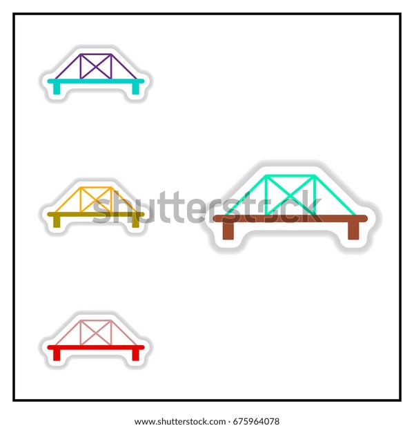 Collection of Vector illustration in paper sticker\
style metal bridge