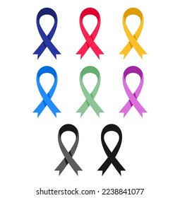 collection of vector illustration ribbons in different colors