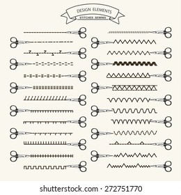 Collection Of Vector Illustration Sewing Stitch Patterns