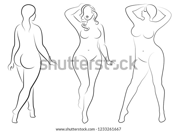 コレクション 太り過ぎの女性のシルエットのベクターイラスト 白黒の異なるポーズ 女が前後に立つ のベクター画像素材 ロイヤリティフリー