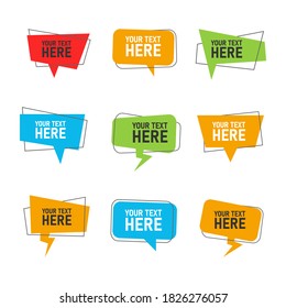 Sammlung von Vektorgrafiken von Werbebannervorlagen. Perfekt für Design-Elemente aus Kaufankündigungen, Rabatten, Shopping-Angeboten und Werbung. Geometrische abstrakte Bannerform.