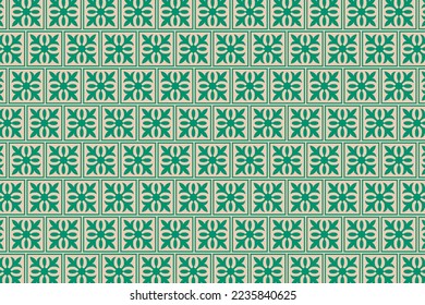 A collection of vector illustrations of flower plant patterns that are neatly arranged in light and dark green colors.