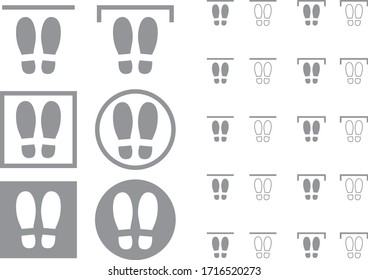 Collection of vector illustrations of footprints