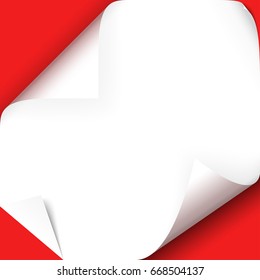 collection of vector illustrations of four different high detailed paper corners turned over