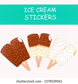 Collection of vector illustrations of ice cream. Hello summer, from the heat of salvation. Different types of ice cream.