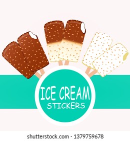 Collection of vector illustrations of ice cream. Hello summer, from the heat of salvation. Different types of ice cream.