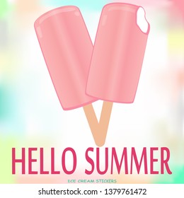 Collection of vector illustrations of ice cream. Hello summer, from the heat of salvation. Different types of ice cream.