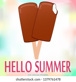 Collection of vector illustrations of ice cream. Hello summer, from the heat of salvation. Different types of ice cream.