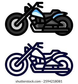 collection of vector illustrations of motorcycles